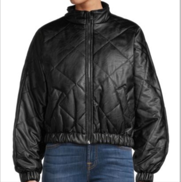 Vintage Havana
 Faux Leather & Faux Shearling Jacket